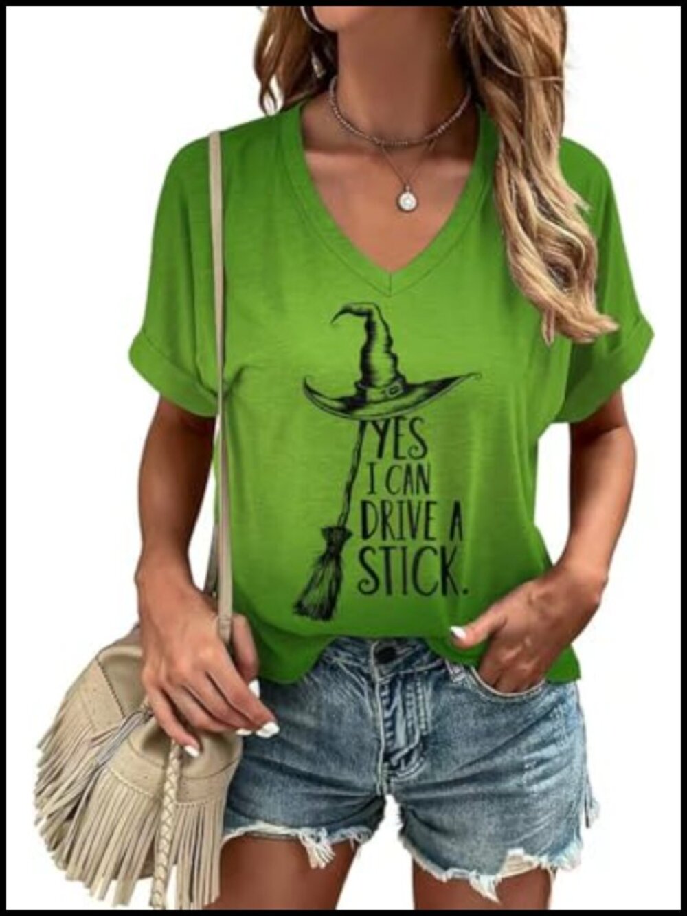 Women's V-Neck Graphic T-Shirt Halloween Thanksgiving Fall Cotton Blend Short